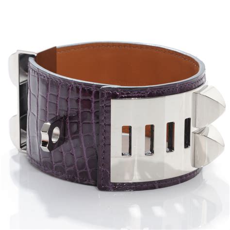 hermes collier de chien alligator|Hermès Alligator Collier de Chien Bracelet .